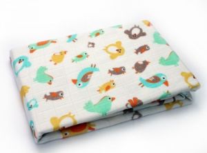 Pielucha Pieluszka Bambusowa 75x75 Ptaszki Pomarańczowe