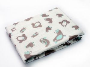Pielucha Pieluszka Bambusowa 75x75 Ptaszki Brązowe