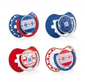 Lovi Dynamiczny smoczek uspokajający Winter 6-18m - czerwony - 2szt.